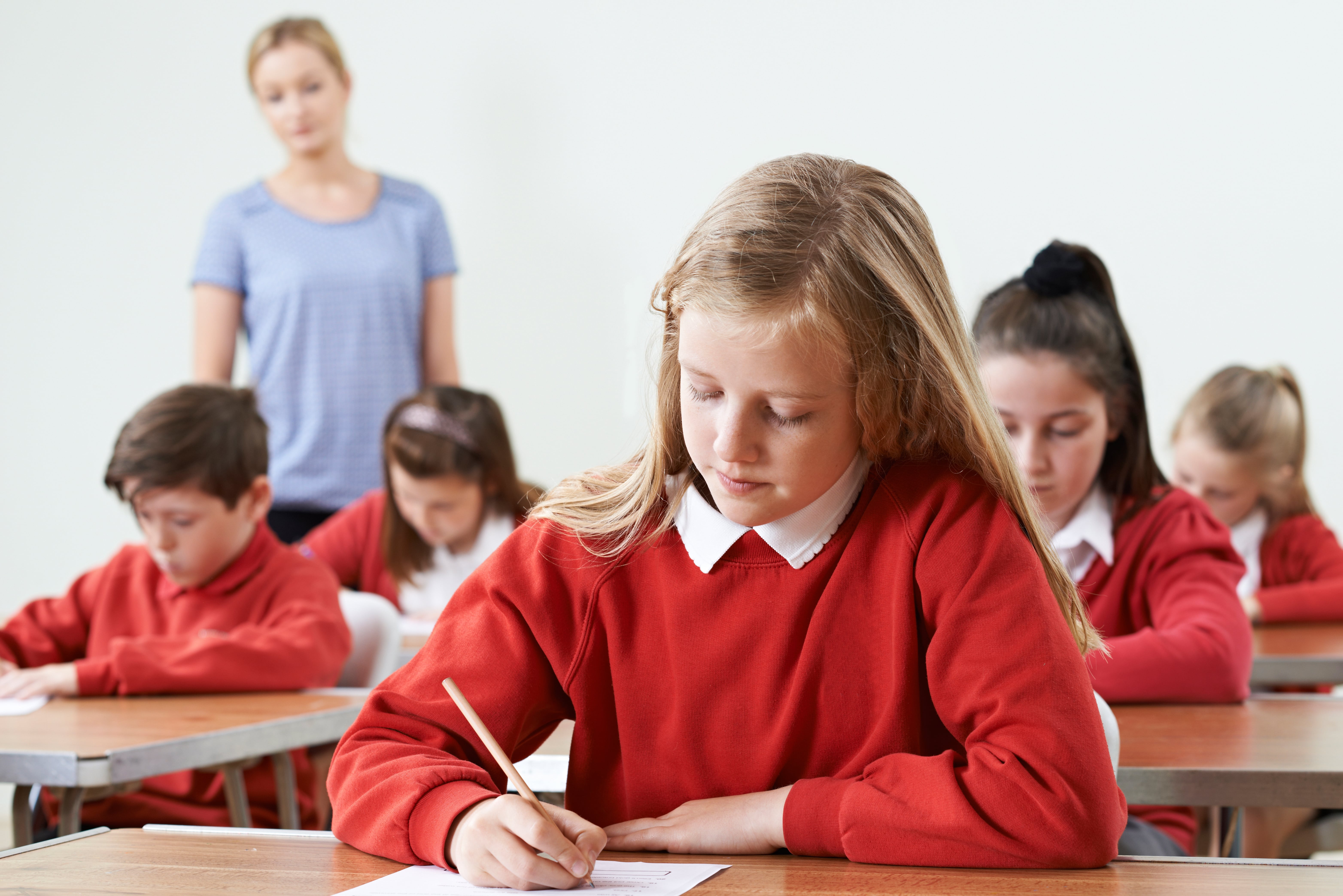 Children during an exam