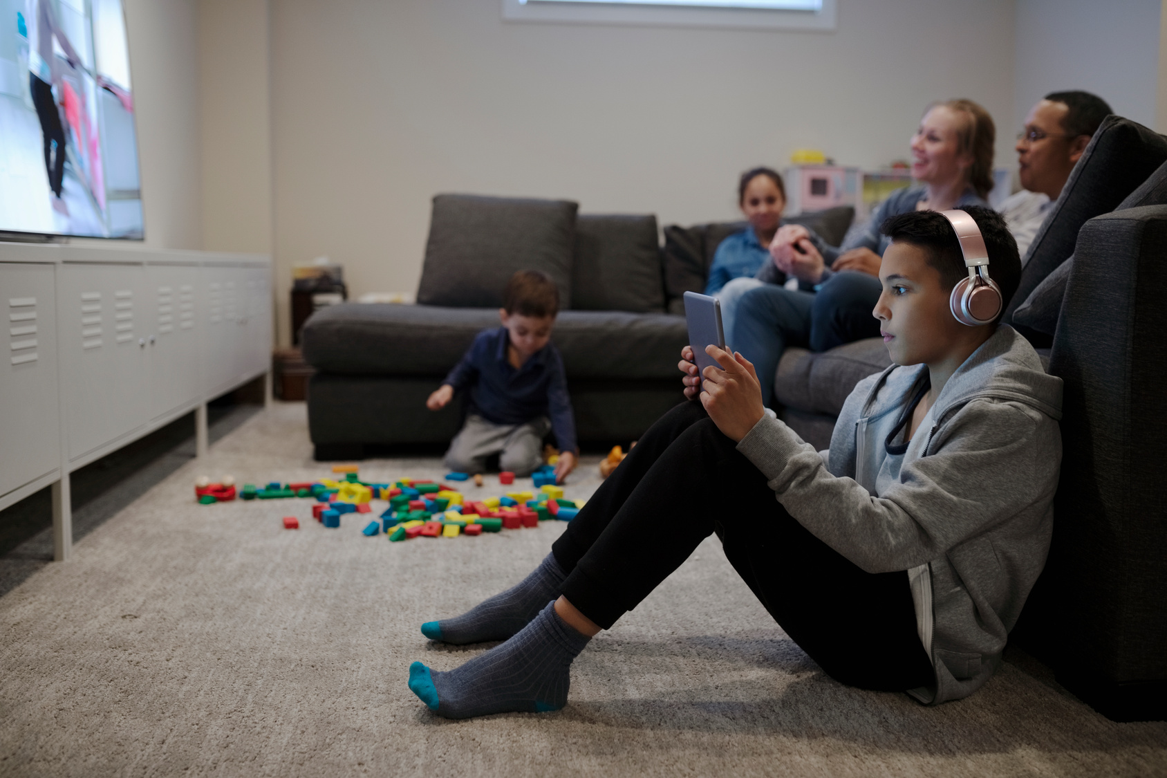 Teen and family